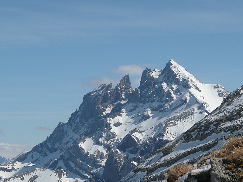 au dessus du col : Vue sur la Suisse, les Dents du Midi
