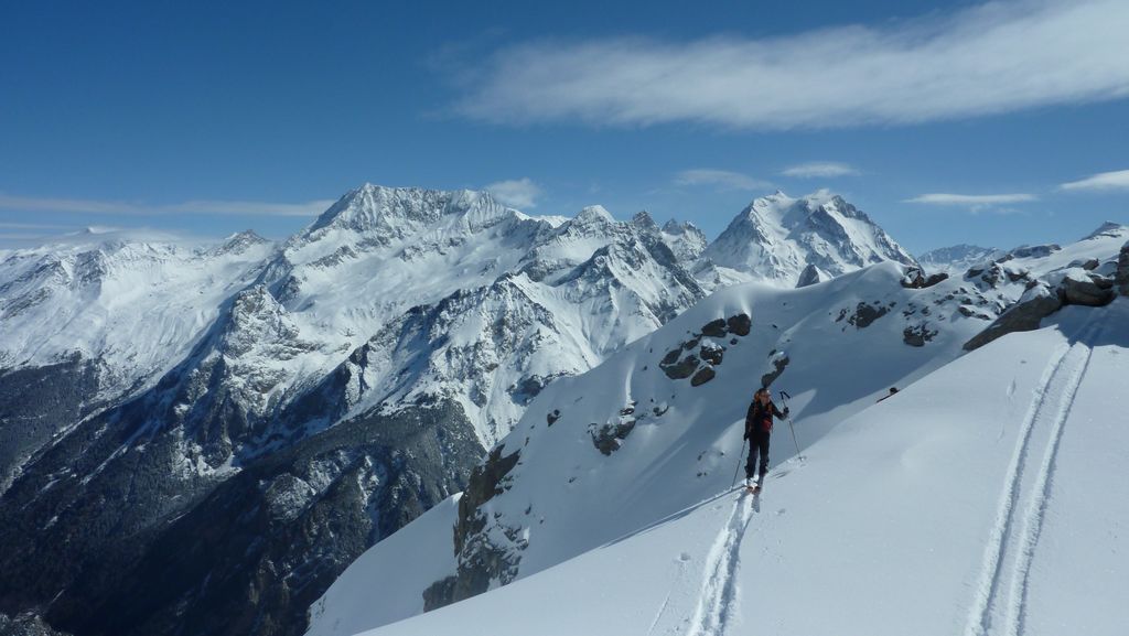 #12 Col des Chamois : Jerome sur fond de Grande Casse et Grand Bec Col des Chamois : Jerome sur fond de Grande Casse et Grand Bec