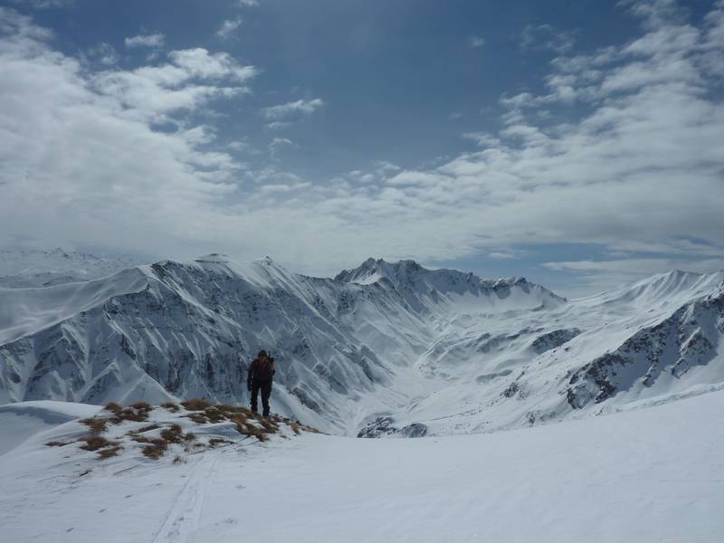 #3 Sortie face sud : Au-dessus du vallon du Nan Brun. Au fond, le col de Valbuche. Sortie face sud : Au-dessus du vallon du Nan Brun. Au fond, le col de Valbuche.