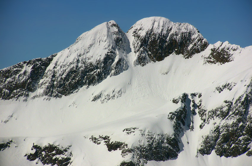 La Gelas, avec son couloir skié aujourd'hui