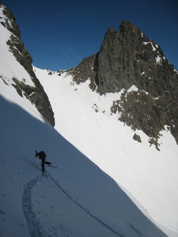 Conversion : Pïerre dans la dernière conversion sous le col des Balmettes. C'est qu'il ferait presque froid...