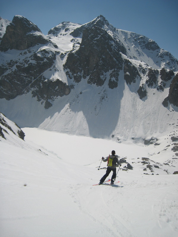 Au dessus du crozet : dans une neige molle, mais encore bien skiante.