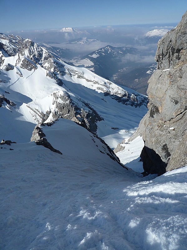 #3 Pointe Perçée : La rampe d Pointe Perçée : La rampe d'accès, plein ouest ne doit dégivrer qu'en milieu d'aprèm'...elle passe encore très bien à ski.