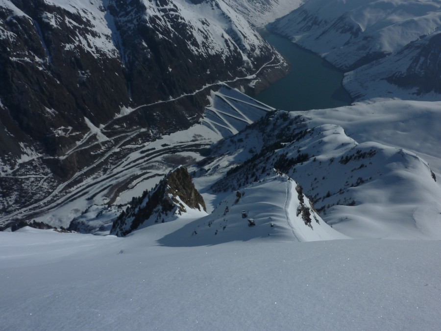 Rochers Motas : Le couloir vu du haut