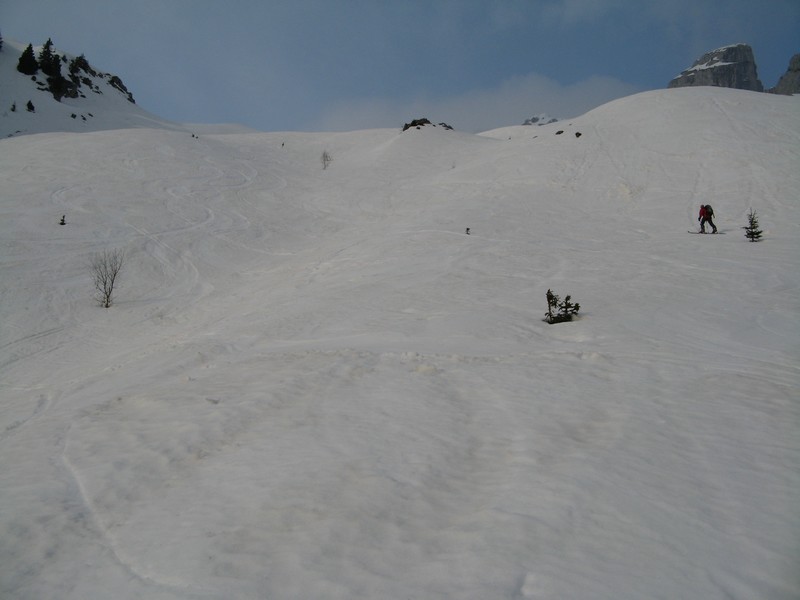 La Tournette : Dans la partie haute du Bouton ... Excellente neige à la descente !