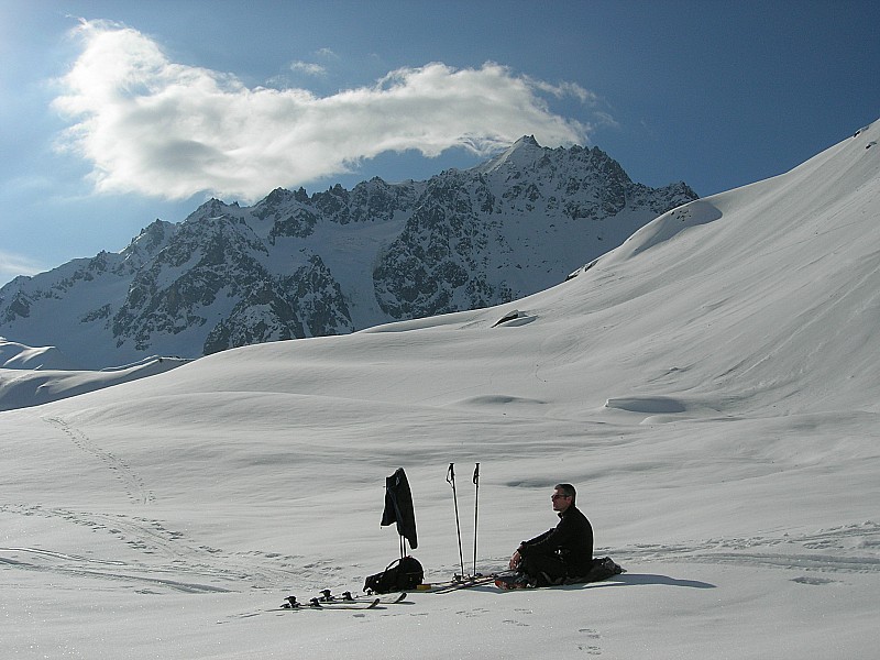 #3 Col des agneaux : pause avant le glacier du Rif de la Planche Col des agneaux : pause avant le glacier du Rif de la Planche