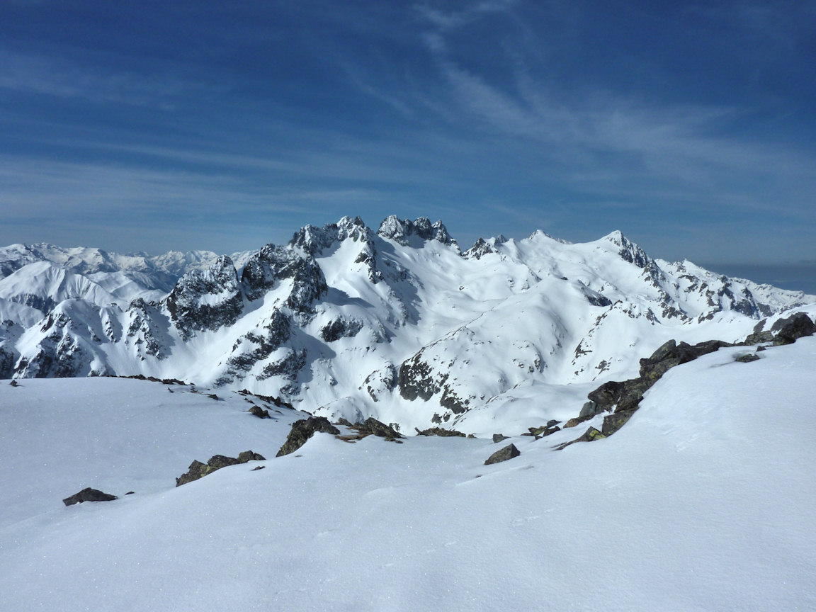Bien connus des Skitouriens : Aiguilles de l'Argentière et Rocher Blanc.