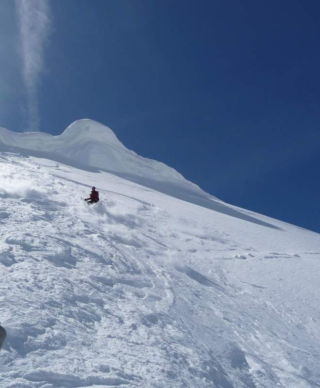 Aig. du Belvédère : Excellente neige en haut