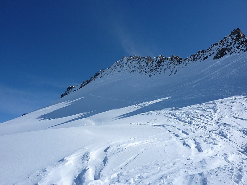 Grünhorn : Vue sur l'arrête finale.