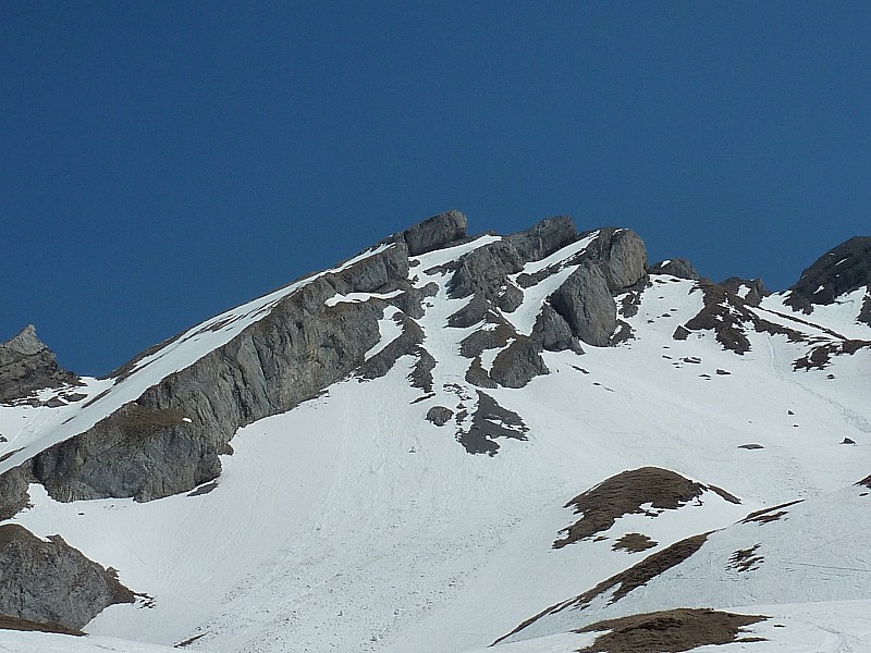#9 Trou du Moucheron : De gauche à droite: col du Paré de Joux, couloir du Trou du Moucheron, couloir de la croix du Trou de la Mouche, pente W d Trou du Moucheron : De gauche à droite: col du Paré de Joux, couloir du Trou du Moucheron, couloir de la croix du Trou de la Mouche, pente W d'accès au Trou de la Mouche