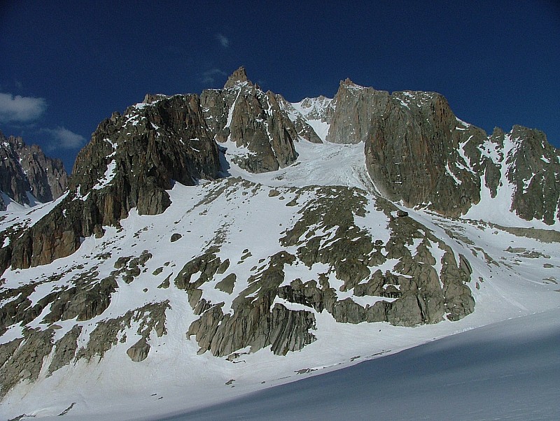 #20 Aiguille d Aiguille d'Argentière : la vue complète de l'itinéraire du glacier du Milieu
