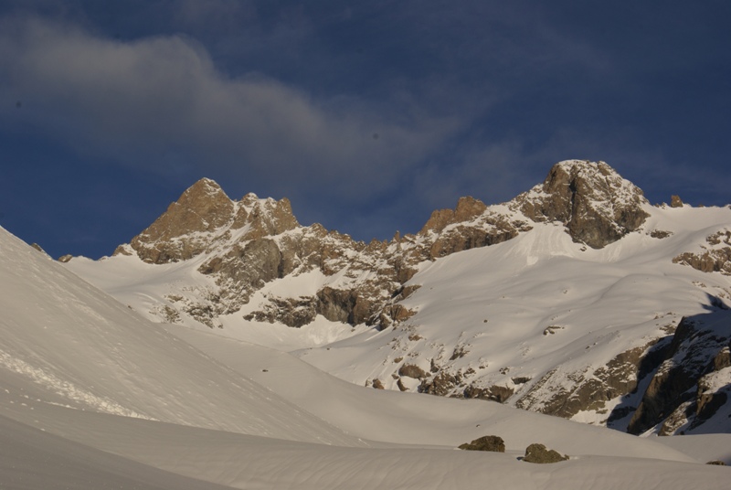 Glacier du Clot des Cavales : Pic des Cavales et Pointe Emma