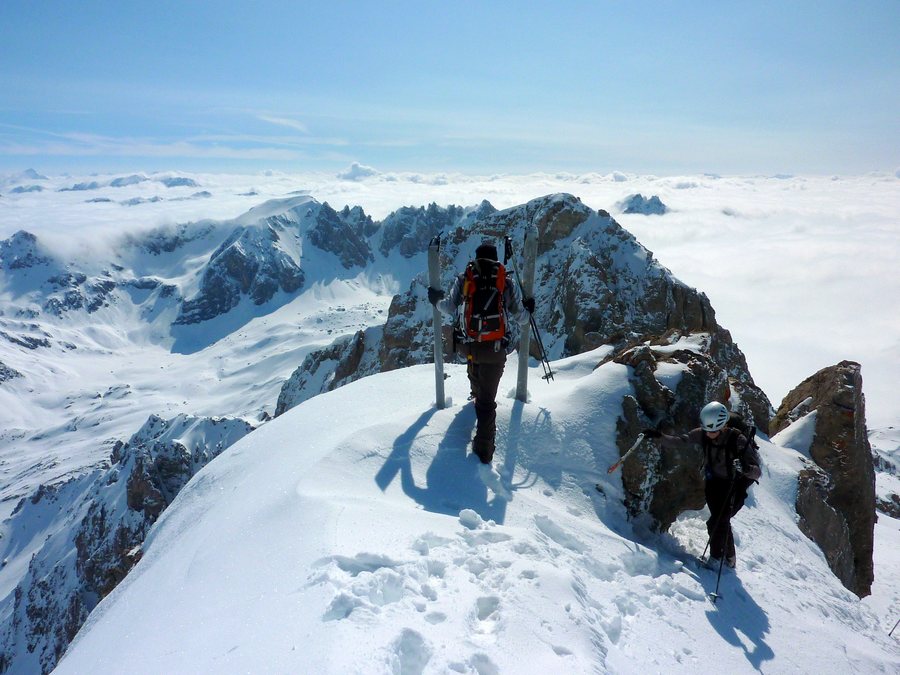 Grand Galibier : Denis et Elophe au sommet