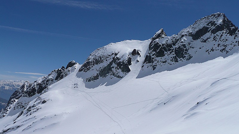 #7 couloir NW et brèche du Chien : depuis la brèche de l couloir NW et brèche du Chien : depuis la brèche de l'argentière