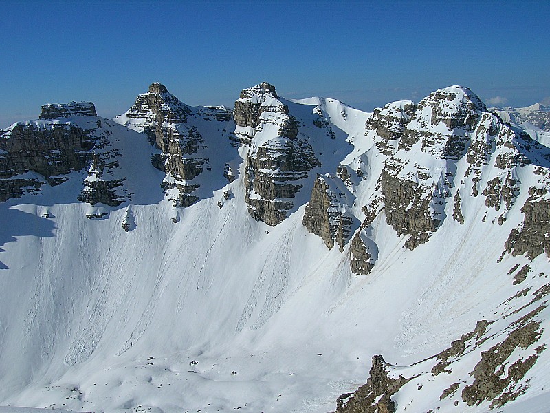 #4 Pointe Côte de l Pointe Côte de l'Ane : Le couloir NE que nous allons prendre entre la Pointe du Trou de l'Ane et la Pointe notée 2903 m sur la carte