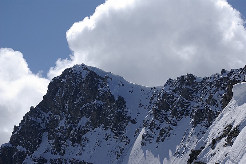 Grande Casse - Face Nord : Vue sur le sommet et la sortie du Couloir des Italiens
