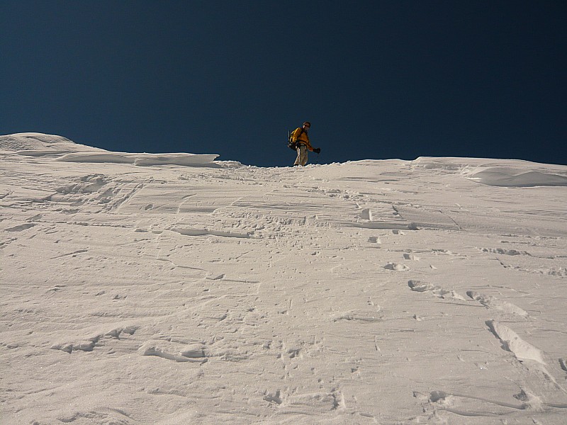 Grande Casse - Face Nord : Départ à ski du sommet !