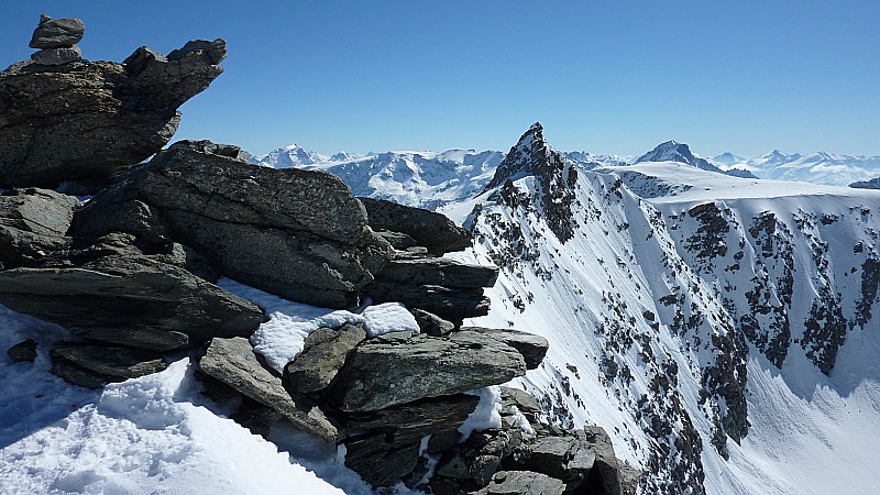 #9 vue du sommet : aiguille et dôme de Polset depuis le sommet vue du sommet : aiguille et dôme de Polset depuis le sommet