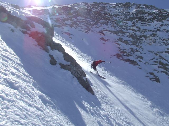 Domes de miage : dans la partie rocheuse de l'arete, tout en haut