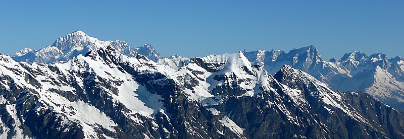 #15 Le massif du Mt Blanc : Vue du côté italien : Mont Blanc, Dent du Géant, Grandes Jorasses ... Le massif du Mt Blanc : Vue du côté italien : Mont Blanc, Dent du Géant, Grandes Jorasses ...