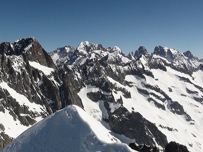 #13 Sommets des Ecrins : Depuis le sommet : Les Bans, La Barre, Les Aillefroide, Le Sans non, Le Pelvoux Sommets des Ecrins : Depuis le sommet : Les Bans, La Barre, Les Aillefroide, Le Sans non, Le Pelvoux