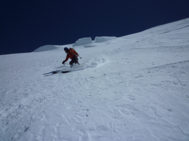 dans la face nord : bonne neige...