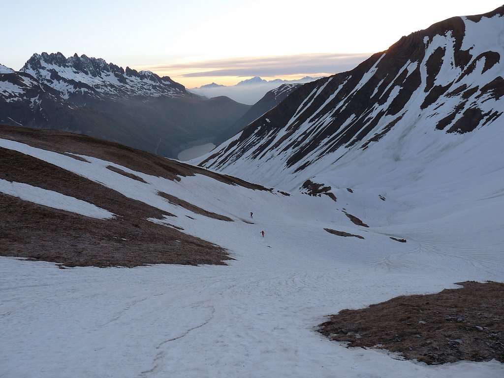 Debut de la montee : et vue vers le Mt Blanc
