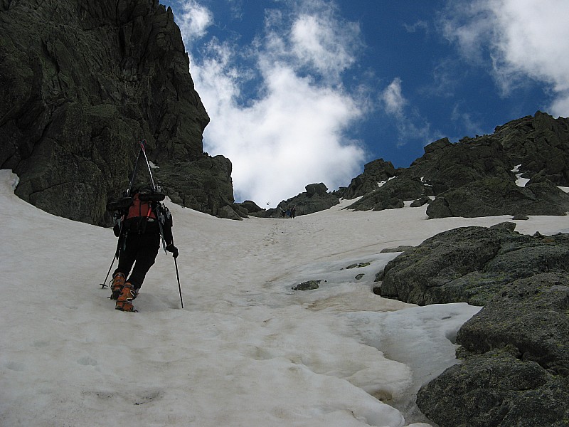 #8 Couloir nord du Rotondu : Le groupe dans le couloir. Couloir nord du Rotondu : Le groupe dans le couloir.