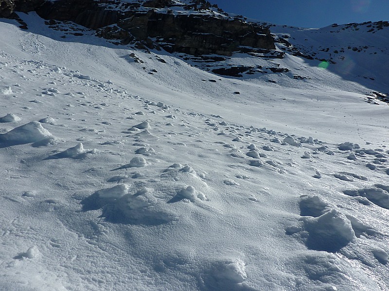Vers 3100m : Les dernières chutes de neige ont rendu la vie facile