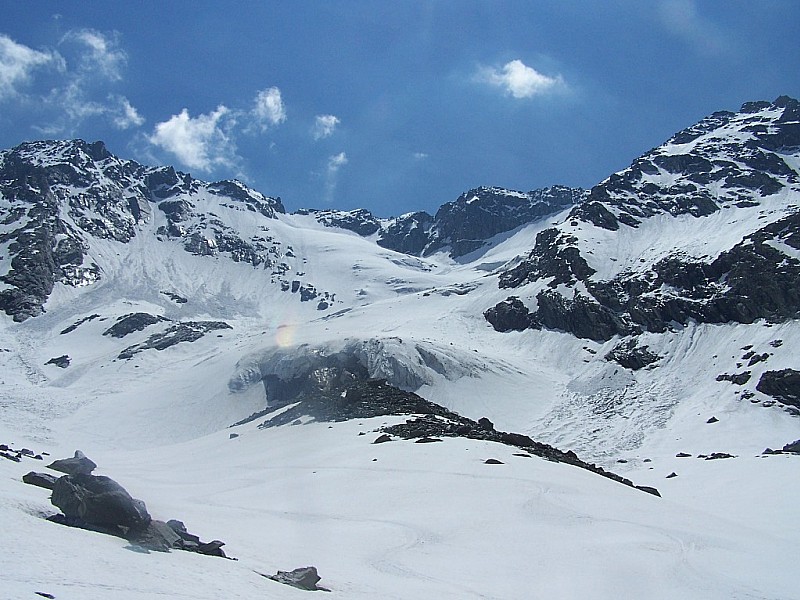 #5 Aig de Peclet, face W : La face W de l Aig de Peclet, face W : La face W de l'aiguille de Peclet et le glacier Ouest dans toute son ampleur...magnifique!