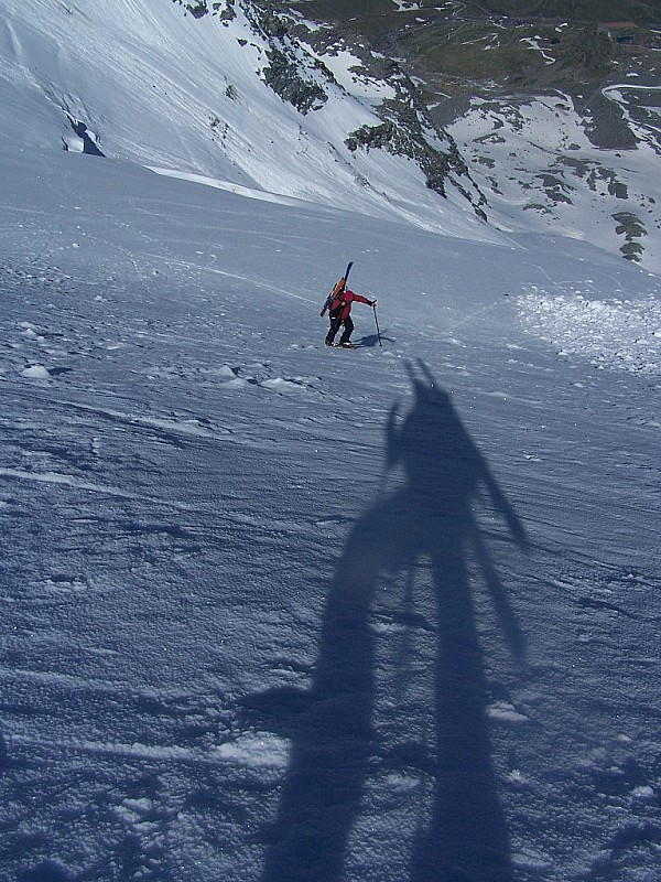 #3 Aig de Peclet, face W : Sortie a la breche sous le sommet de l Aig de Peclet, face W : Sortie a la breche sous le sommet de l'aiguille de Peclet, Jé "tout petit" et moi "tout grand!!!!" ;-)