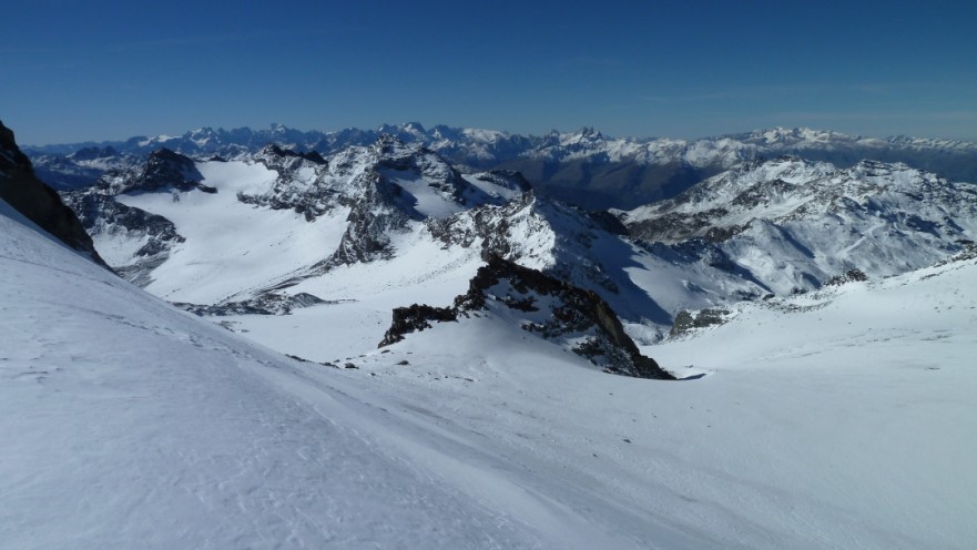 Glacier de Chavriere : L'itinéraire de montée à droite