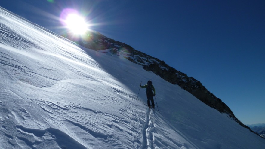 Sous le col : La pente finale sous le col