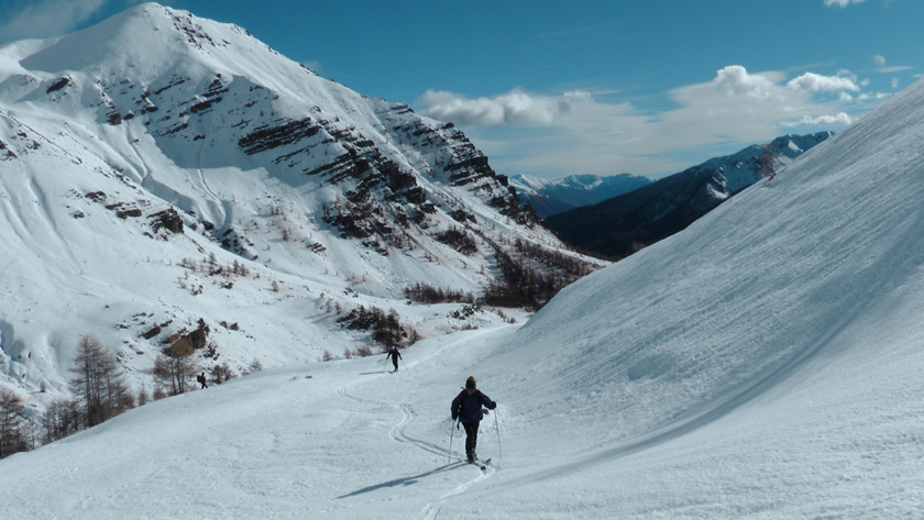 Vers 2200m dans le vallon de Sestrières, Crête de Rougne à gauche (notre rando de jeudi dernier)