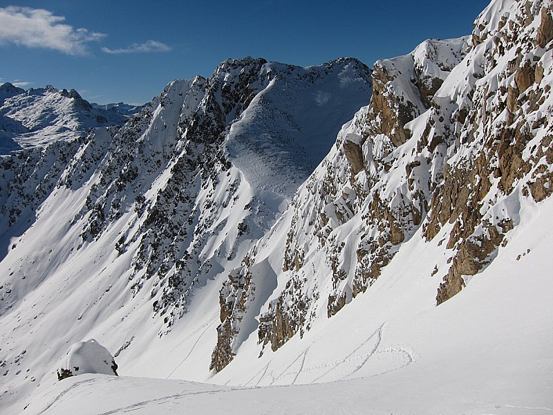 Le haut de la pente S : vue du collu