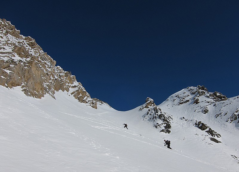 Collu : point d'entrée du couloir NE des Crampettes