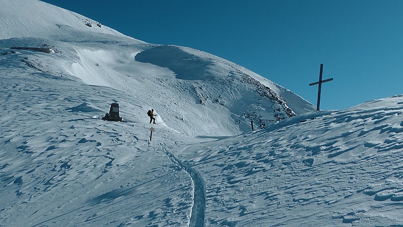 Col de Crous 2240m, bien enneigé et sans vent pour une fois