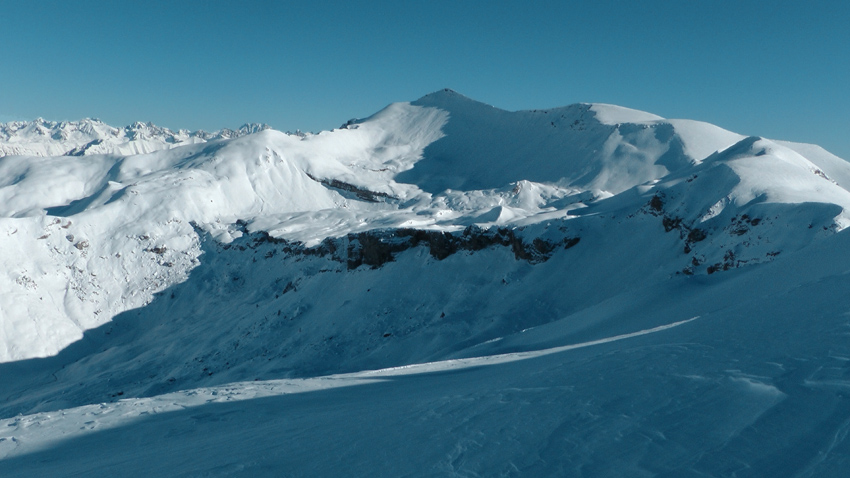 Journée froide mais magnifique: Mt Mounier et Argentera en A/R plan à sa gauche