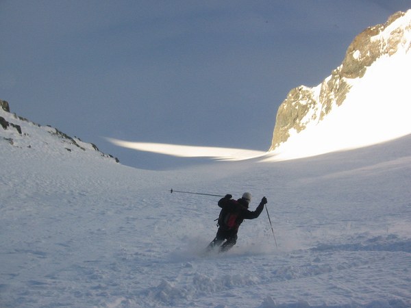 breche de l'argentière : Descente de la brêche de l'argentière.