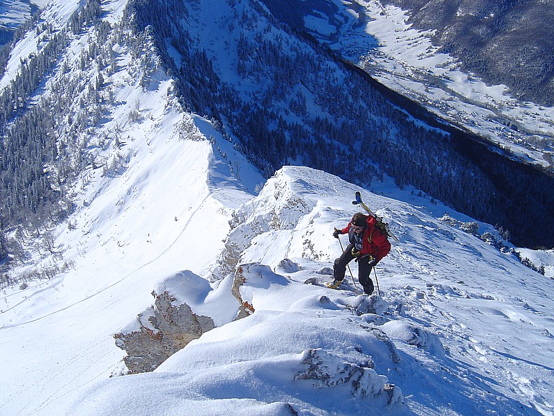 #2 l l'arête sud : à pied! Pas assez de neige!