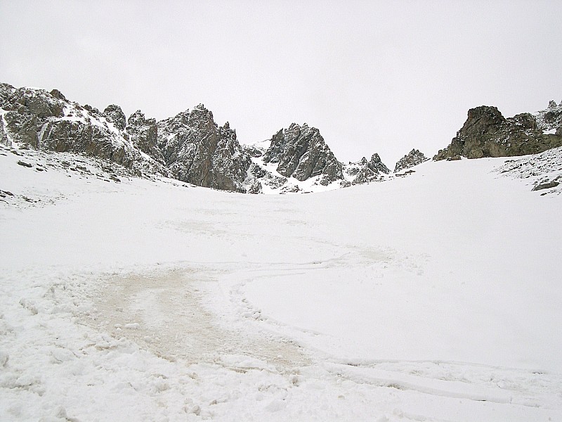 sur le glacier d'Alvau : descente confortable.