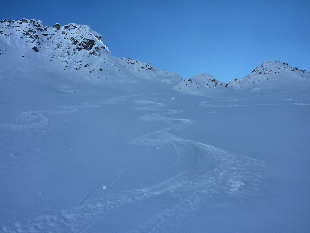 #14 versant Nord : 10/15 cm de poudre sur fond dur. versant Nord : 10/15 cm de poudre sur fond dur.