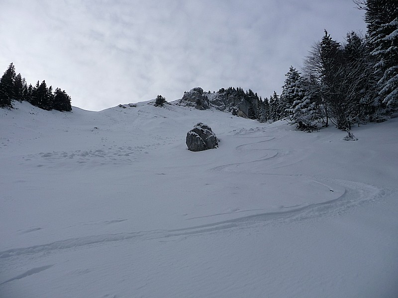 Ancienne coulée à gauche : sous le Chalet de la Bouchasse