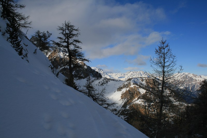 #3 Le col de Tramouillon : laisse entrevoir le Pelvoux et le Glacier Blanc. Le col de Tramouillon : laisse entrevoir le Pelvoux et le Glacier Blanc.