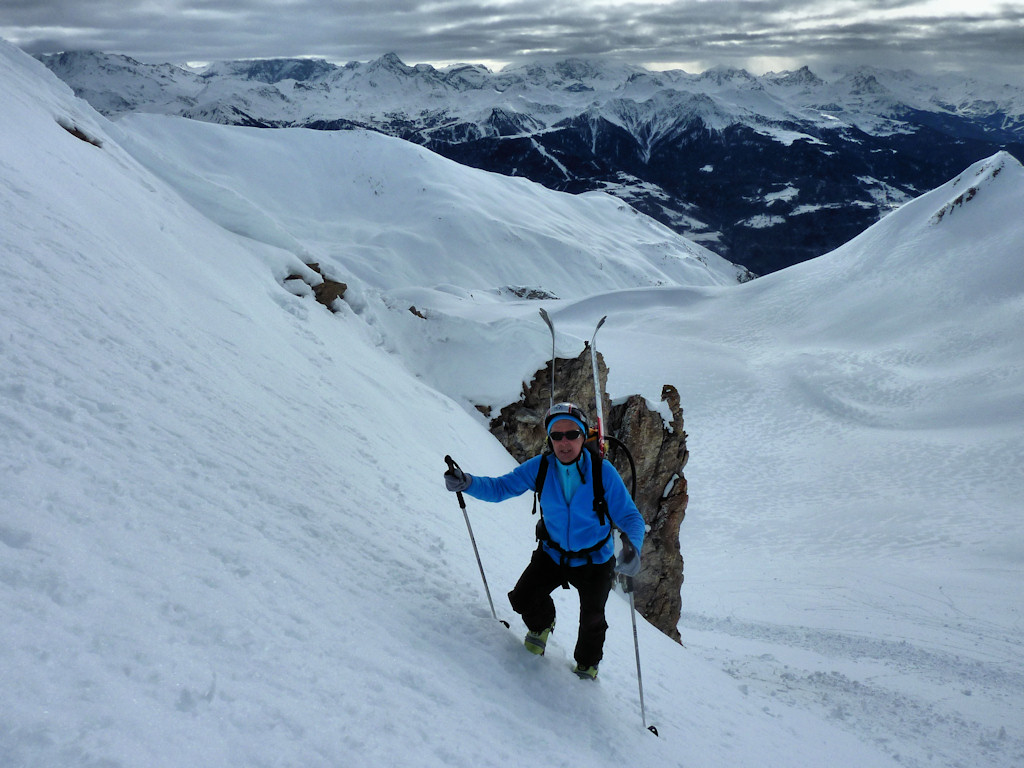 #11 Au pied du couloir Sud : Bien agréable avec les crampons. Au pied du couloir Sud : Bien agréable avec les crampons.