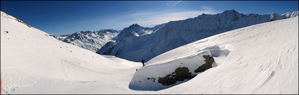 descente : Neige bien transformée en pente sud, agréable à skier