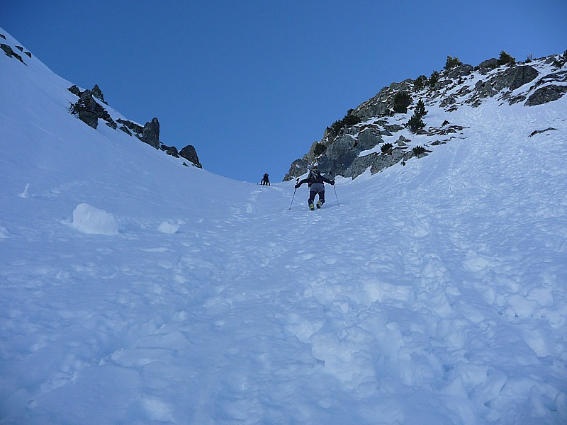 Couloir Ouest : Neige dure, puis molle, puis croutée ...