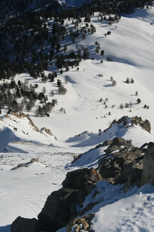 #5 Le petit couloir : que je vais rejoindre par la droite pour y trouver une neige plus froide Le petit couloir : que je vais rejoindre par la droite pour y trouver une neige plus froide