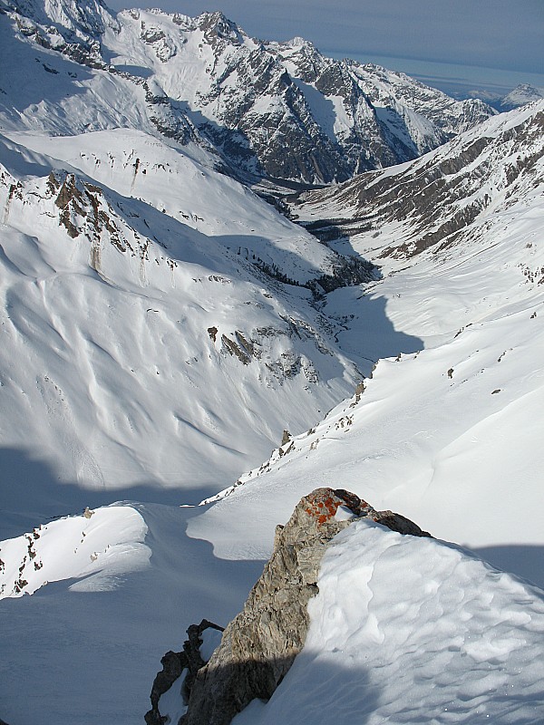 Mont Fourchon : La belle face NW qui descend sur le Val Ferret