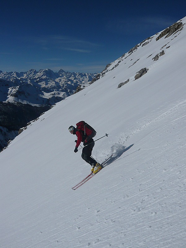 #7 Face sud-ouest : Dans la face, Pelvoux et Ecrins au lointain Face sud-ouest : Dans la face, Pelvoux et Ecrins au lointain